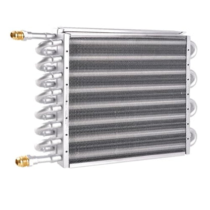 BARTOO 1/2" Transmission Cooler, Aluminium alloy 16 Pass Tube and Fin Universal Oil Cooler Kit Air Compressor Aftercooler (Sliver) - color: Sliver, size: 16 Pass