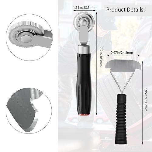Tire Repair Patch Tools Complete Kit - 42mm Steel Buffing Wheel, HSS Drill Bits (3/4.5/6mm), Utility Knife & Wax Marker for Tire Grinding, Polishing and Plug Installation(HT-M07)