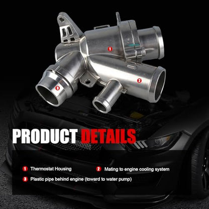 Engine Coolant Thermostat Housing Assembly w/Gasket Compatible with Land Rover Range Rover Sport LR4 Jaguar XF XFR XFR-S XJ XJR XK XKR XKR-S,Replaces# LR032135 AJ812132 AJ812887 - size: 902-5169