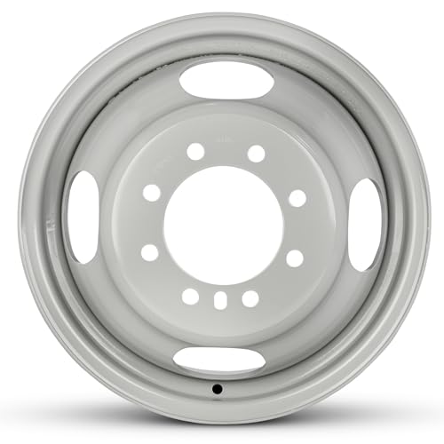 16x6.5 in Steel Wheel Rim 8 Lug 165.1mm 28mm Offset 116.7mm CB| Painted White finish Fits 2003-2024 Chevy Express 3500 | New OEM Replacement | 22820200