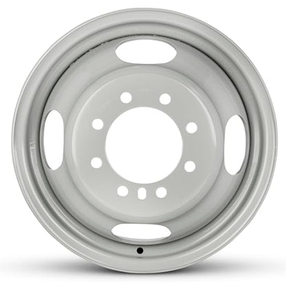 16x6.5 in Steel Wheel Rim 8 Lug 165.1mm 28mm Offset 116.7mm CB| Painted White finish Fits 2003-2024 Chevy Express 3500 | New OEM Replacement | 22820200