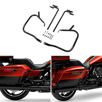 TCT-MOTORPARTS Saddlebag Bracket Guard Support Bar Fit For Harley CVO Street Road Glide 2023-2025; FLTRX FLHX Street Glide Ultra FLHXU - color: Black Style #3