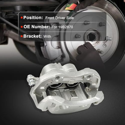 cciyu Front Left Disc Brake Caliper Assembly With Bracket 19B2870 - size: Front Left[19B2870]