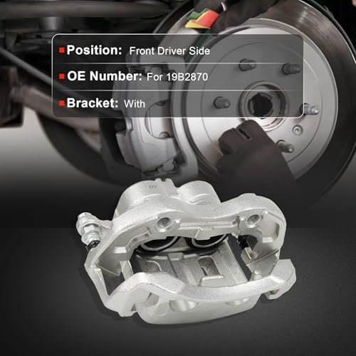 cciyu Front Left Disc Brake Caliper Assembly With Bracket 19B2870 - size: Front Left[19B2870]