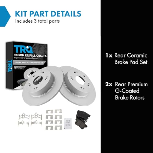 TRQ Rear Brake Pad and Rotor Set Ceramic Solid Rotors - style: BKA14743
