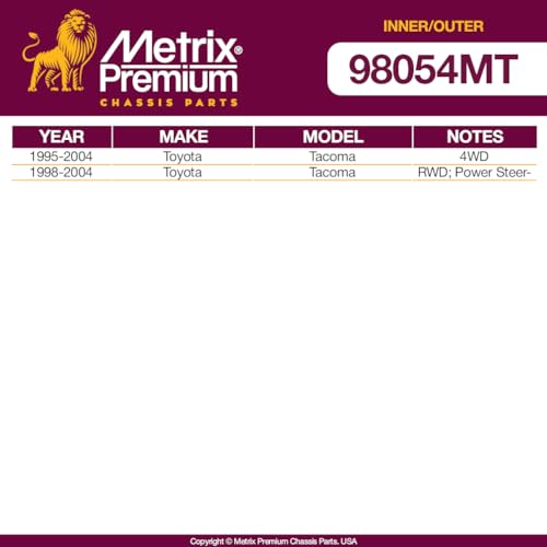 Metrix Premium Chassis Parts Inner & Outer Tie Rod End Kit Fits Toyota - size: 98054MT