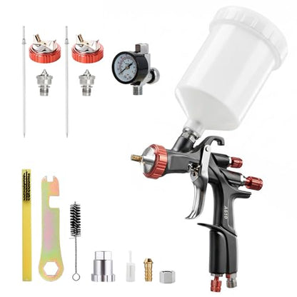 AEROPRO Tools R500 LVLP Air Spray Gun,Professional Automotive Paint Sprayer - size: A610 Spray Gun Kit