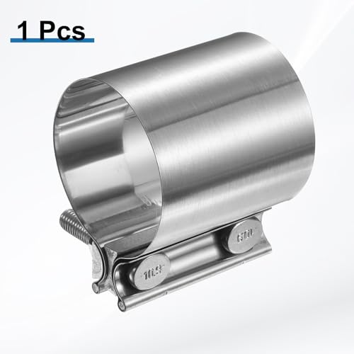 HARFINGTON Exhaust Clamp 2.76" Stainless Steel Lap Joint Band Clamp Exhaust Pipes Connection with M10x55 Screws for Car Muffler Elbow Pipes - size: 2.76 inch