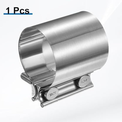 HARFINGTON Exhaust Clamp 2.76" Stainless Steel Lap Joint Band Clamp Exhaust Pipes Connection with M10x55 Screws for Car Muffler Elbow Pipes - size: 2.76 inch