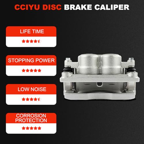 cciyu Front Left Disc Brake Caliper Assembly With Bracket 18-B5004A - size: Front Left[18-B5004A]