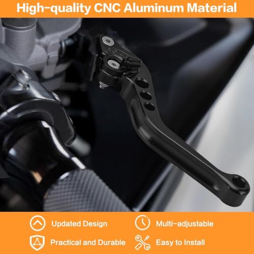 Universal Motorcycle 7/8" 22mm Clutch Master Cylinder Brake Lever - color: Black