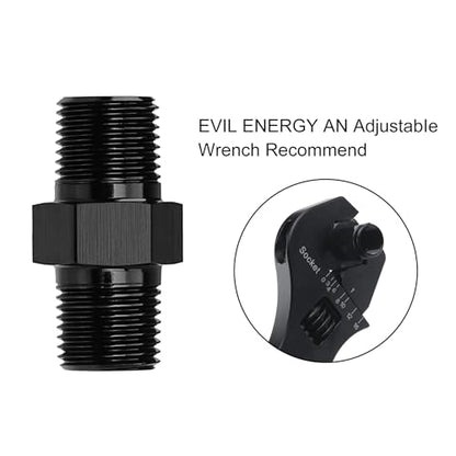EVIL ENERGY 1/8" NPT Male to 1/8" NPT Male Thread Coupling Equal Hose Fitting Adapter Black Aluminum - size: 1/8 NPT