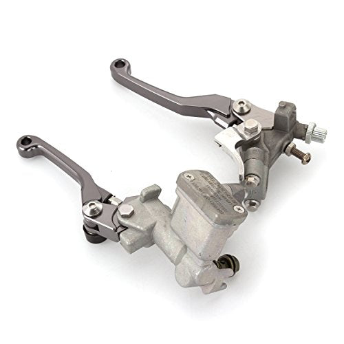 Dirt Bike Brake Master Cylinder Reservoir Cable Clutch Levers for CR80/85R CR125R/250R CRF150R CRF125F/150F/230F/250F CRF250/450X CRF250/450R CRF250/450RX CRF150L/250L/450L CRF300L - color: Gray