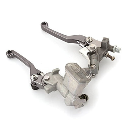 Dirt Bike Brake Master Cylinder Reservoir Cable Clutch Levers for CR80/85R CR125R/250R CRF150R CRF125F/150F/230F/250F CRF250/450X CRF250/450R CRF250/450RX CRF150L/250L/450L CRF300L - color: Gray