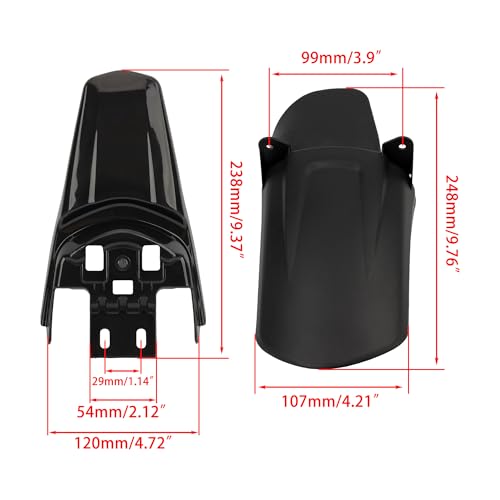 4pcs Ebike Fender Set Mud Guard Number Plate - color: License Plate Fender Kit, size: Plastic
