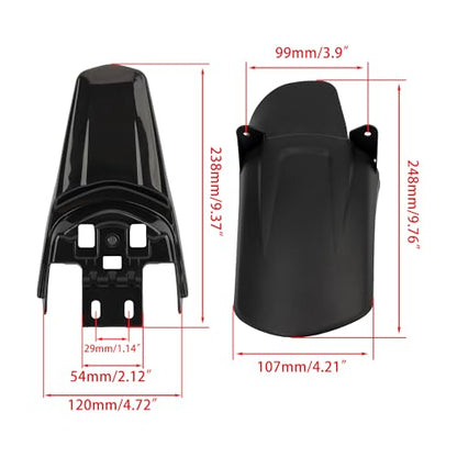 4pcs Ebike Fender Set Mud Guard Number Plate - color: License Plate Fender Kit, size: Plastic