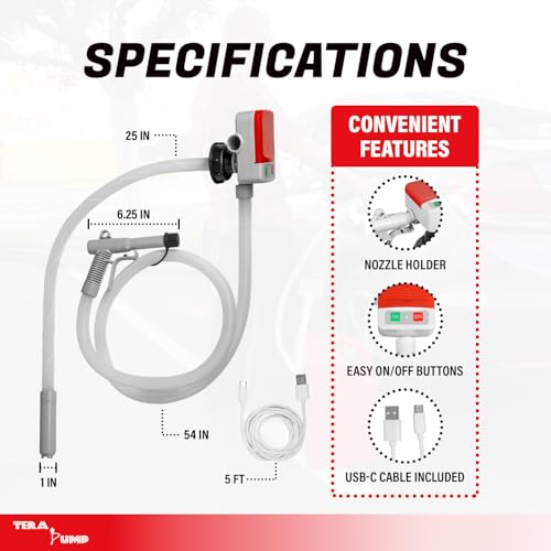 TERA PUMP Dual Power Auto Stop Liquid Transfer Pump - style: AutoStop USB Pump