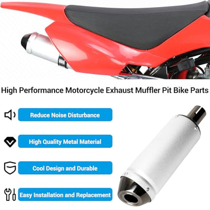EOPOAYI 1.1 Inch Motorcycle Slip on Muffler for 125cc 110cc Pit Dirt Bike - color: A-Silver