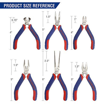 WORKPRO 6-piece Mini Pliers Set with Pouch - color: Blue