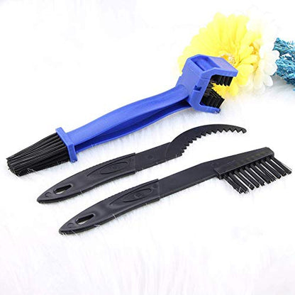 Motorcycle & Bike Chain Cleaner Tool Set Bicycle Chain Gears Maintenance Cleaning Brush Kit for All Type Chain Gears (3 Kinds)