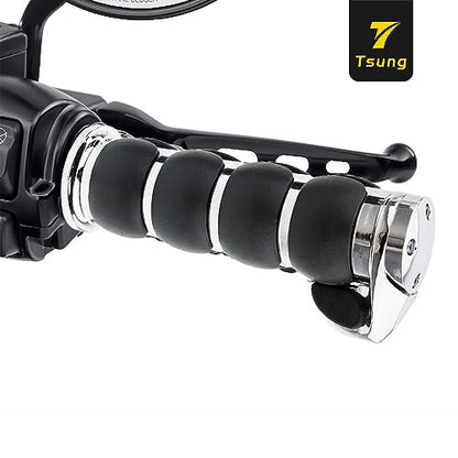 TSUNG Handlebar Grips 1 Inch Motorcycle 25MM Throttle Hand Grip - style: Classic