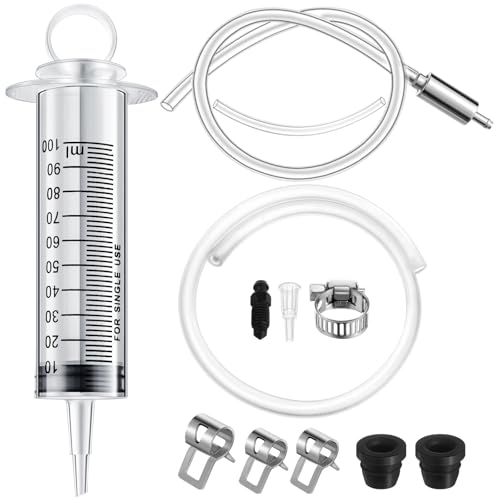 Brake Bleed Kit Hydraulic Disc Clutches Bleeding Kit Includes 100ml Syringe 50cm Hose and One Way Check Valve Tube Bleeding Tool for Motorcycle Cars Brake System Repair Maintenance