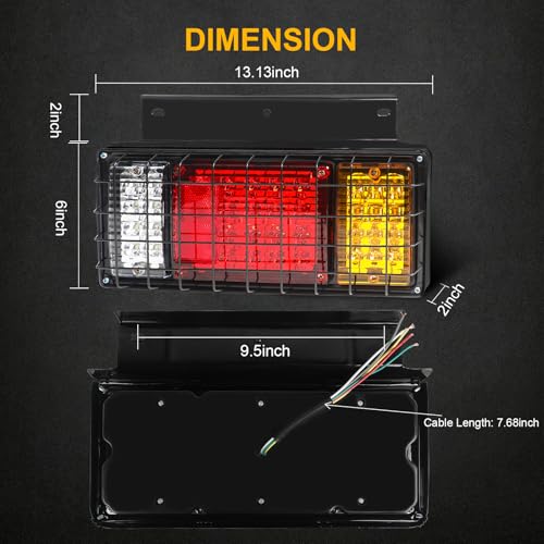 2PCS 40 LED Trailer Tail Lights Bar Kit with Iron Net Protection - color: Tail Lights-E