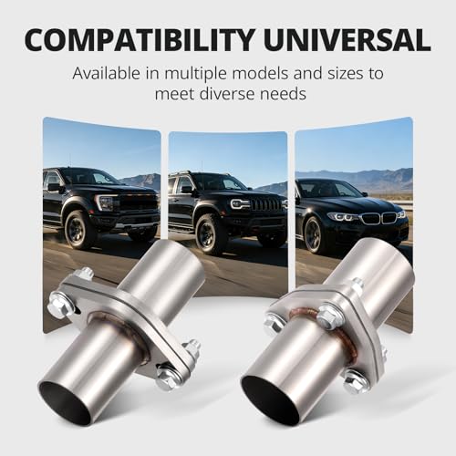 EVIL ENERGY 2 Bolt Exhaust Flange Repair Piping Kit, 304 Stainless Steel Exhaust Flange and Gasket Set with Bolts and Nuts, Universal Flange Replacement Kit for Quick Fix Repair (2.5") - size: 2.5"