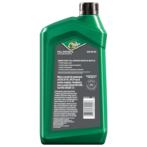 Quaker State Full Synthetic 5W-30 Motor Oil, 1 Quart (6 Pack) - size: 1 Quart, style: 6-Pack