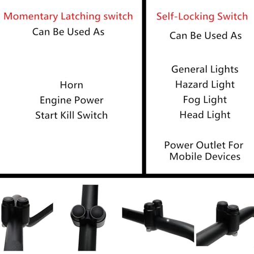2 Buttons CNC Hand Control Momentary Switch Micro Switch, - size: 7/8 Inch Black