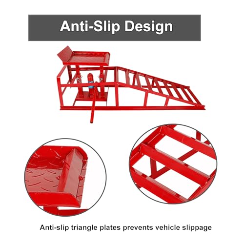 10,000lbs Hydraulic Car Ramps 2PCS, Lift Height 9.8" to 15"