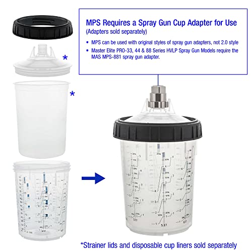 Master Paint System MPS, 4 Pack Set of Large Size 27 Ounce (800ml) - size: 27 Ounce Hard Cup Set