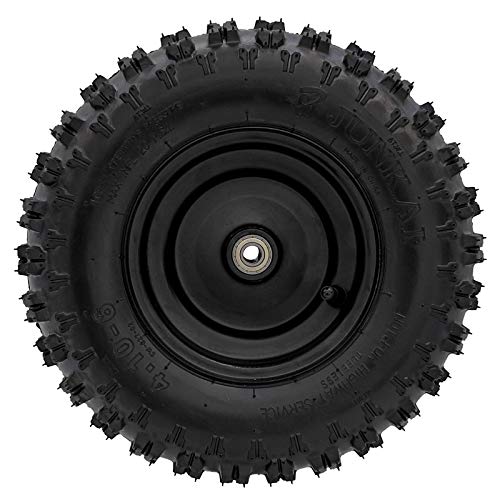 2pcs 4.10-6 Go Kart ATV Tubeless Tire with Rim and 6001ZZ Bearings 12mm/0.5'' | Front Tires Rims for Scooter Quad Bikes 4 Wheelers