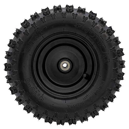 2pcs 4.10-6 Go Kart ATV Tubeless Tire with Rim and 6001ZZ Bearings 12mm/0.5'' | Front Tires Rims for Scooter Quad Bikes 4 Wheelers