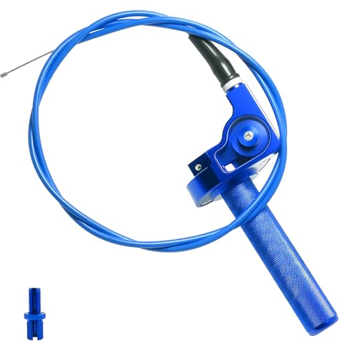 Motorcycle Throttle Grip 7/8" 22mm CNC Aluminum Quick Twister with Throttle Cable for KLX CR CRF EXC XR CRF50 CRF230 50 110 125 230 250 Dirt Pit Bike Motocross Motorbike Quad ATV - color: Style-B-Blue