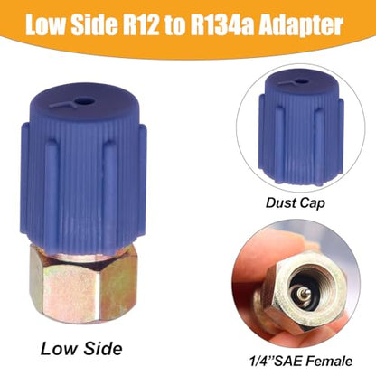 Taiss 11PCS R12 to R134A Conversion Kit,R12 R22 to R134A High/Low Fittings Port with 1/4’’to 7/16"-20 UNF Connection,AC Retrofit Fitting Adapter Kit for AC Air Conditioner Refrigerant System - color: 11PCS