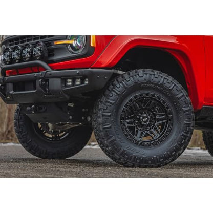 Rough Country 17x9 Series 76 Wheel with Simulated Beadlock - 5x5.5, +0mm OffSet - Gloss Black Lightweight Aluminum Off-Road Wheel for Jeep & Truck - size: 5x5.5, +0mm Offset