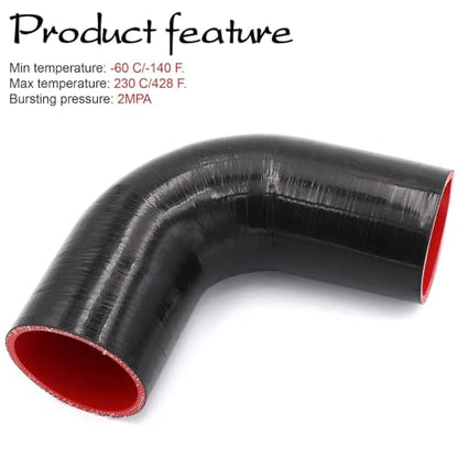 90 Degree Elbow 3 inch Silicone Coupler Intercooler Hose 4-Ply - size: ID 3"