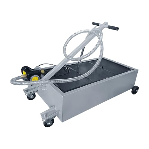 20 Gallon Low-Profile Oil Drain Pan with Electric Pump, Gray - color: Gray, size: 20 Gallon