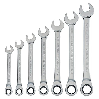 CRAFTSMAN 7-Piece Combination Ratcheting Wrench Set, 12-Point Standard SAE (CMMT87020) - style: 7 Piece SAE