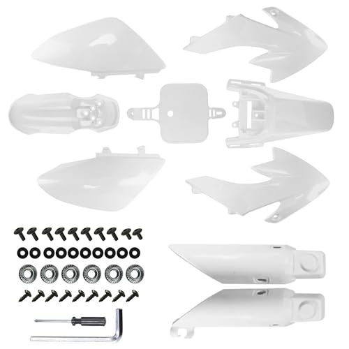 PRO BAT 7 PCs CRF50 Plastic Fender Kit with Fork Suspension Guard Cover - color: White
