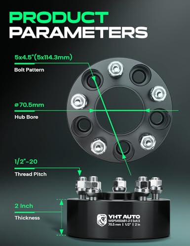 YHTAUTO 5x4.5 Hub Centric Wheel Spacers 2 Inch for Ford, Lincoln - size: 2 Inch Thickness, style: 2 PCS