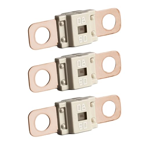 3PCS AMI/Midi Fuse, High Current 80A, Bolt-on Fuse Universal for Cars, Trucks, Construction Vehicles, Agricultural Machinery, Caravans, Passenger Cars, Electrocar Golf Cart (80A) - color: 80A