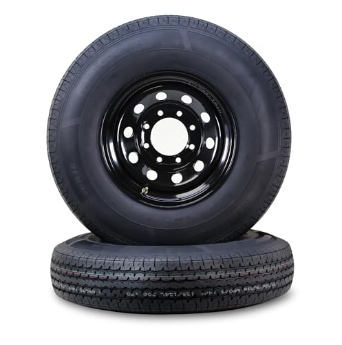Free Country Trailer Tire Wheel ST225/90R16 14PR G 127L 8X6.5 Black Mod Pk2 - size: ST225/90R16 /8x6.5