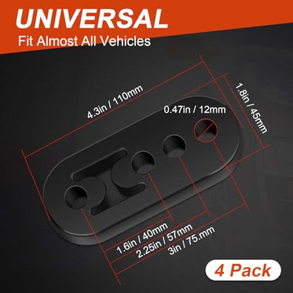 Rubber Exhaust Hanger 4 Pack, 4 Holes Adjustable Muffler Hanger, Universal Muffler Exhaust System, Insulator Bushing Mount, Weather-Proof High Density Tail Pipe Hanger