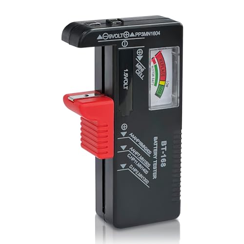 Battery Tester for AA AAA C D 9V, 1.5V Button & Household Batteries Checker - size: Small