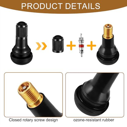 TR412 Rubber Snap-in Tire Valve Stems, Tubeless Valve Stems, 8PCS - color: TR412