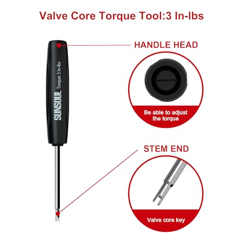 SUNSOUL 102PCS Schrader Tire Valve Cores with 4-Way Valve Core Removal Tool