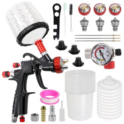 R500 LVLP Automotive Paint Spray Gun Kit with 1.3/1.7/2.0mm Nozzles