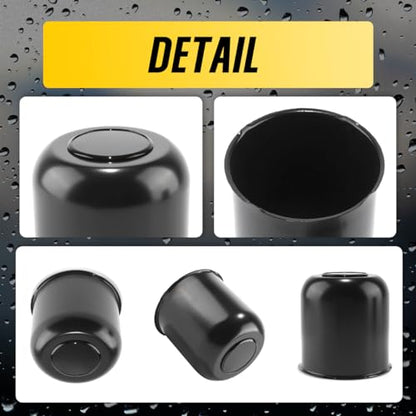 4Pcs 4.25" Stainless Trailer Wheel Center Caps, 4.29" H Matte Black - color: Matte Black, size: 4.25" Hub 4.29"H